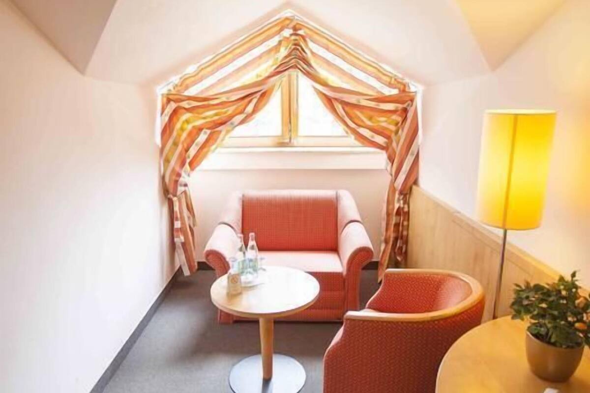 triple room | desk, laptop workspace, blackout curtains, iron/ironing board