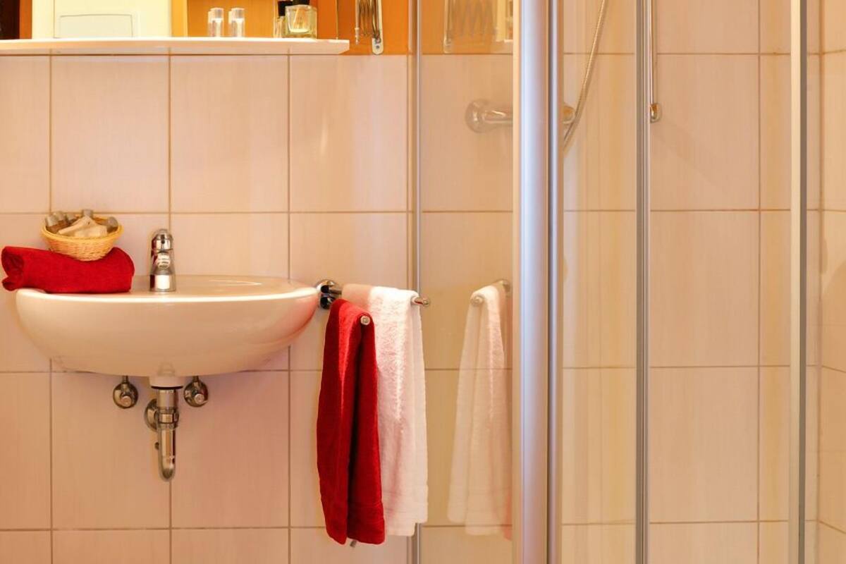 free toiletries, hair dryer, towels