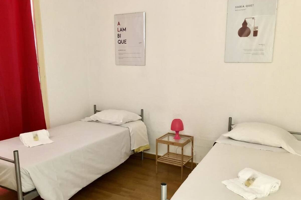 Twin Room, Shared Bathroom | Blackout drapes, WiFi (free), bed sheets