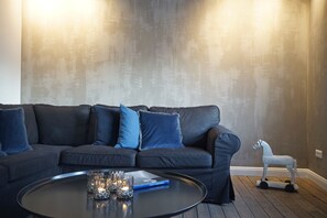 Apartment, 4 Bedrooms | Living area | 32-inch flat-screen TV with digital channels, TV - Sem apartments (Reykjavik)