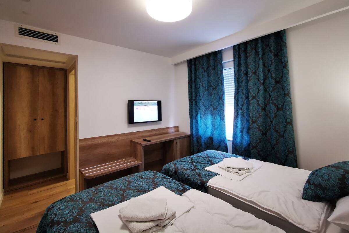 Blackout drapes, iron/ironing board, bed sheets, wheelchair access