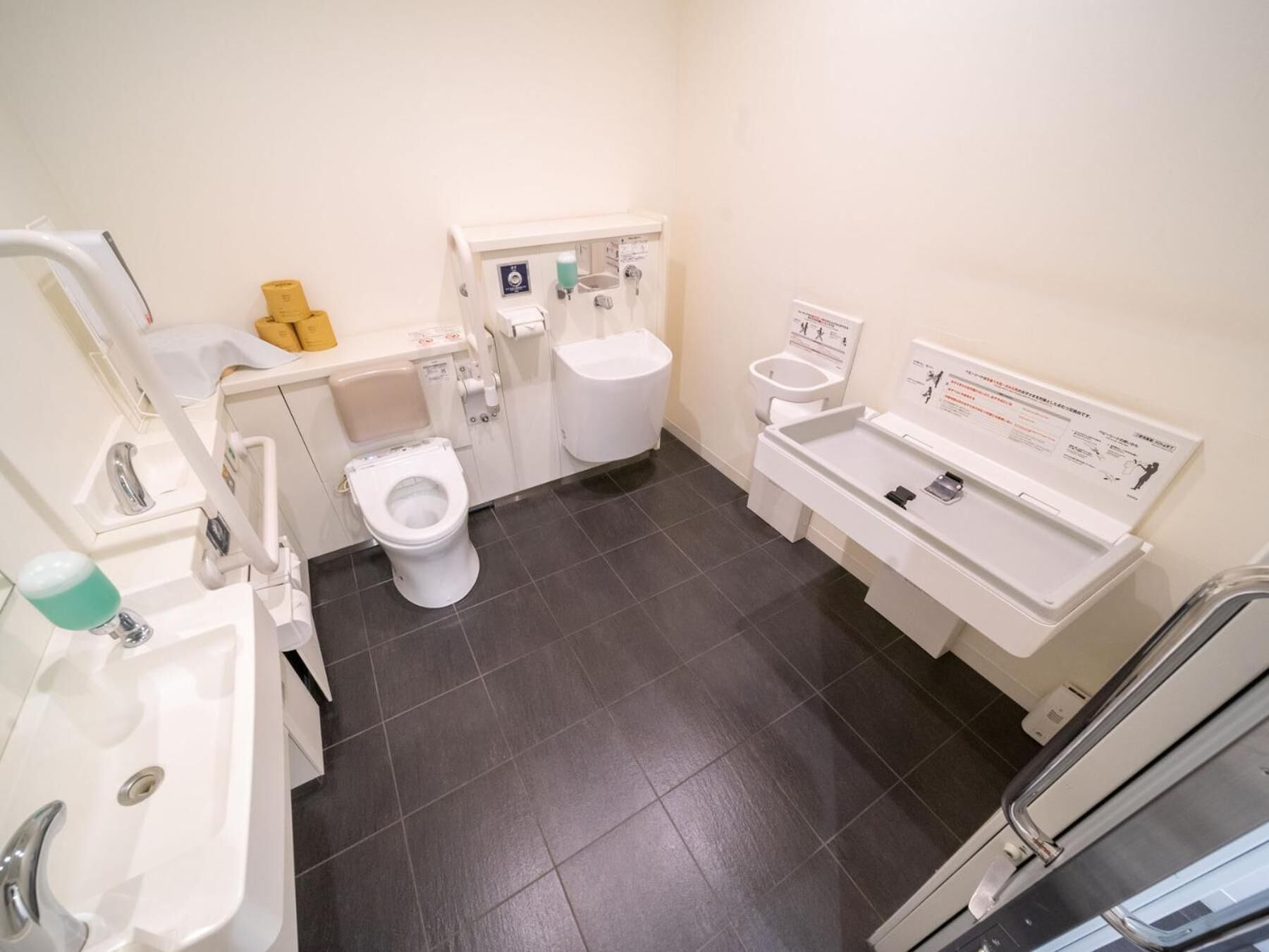 combined shower/bathtub, hair dryer, slippers, electronic bidet