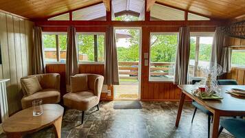 Chalet, 1 Double Bed, Terrace (Etoile) | Living area | TV, fireplace