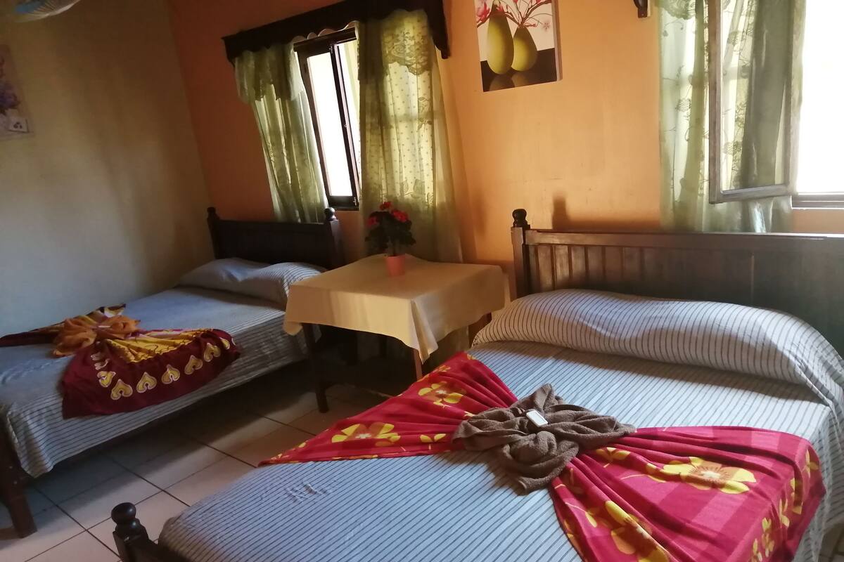 Double Room, 2 Double Beds | Blackout drapes, WiFi (free), bed sheets