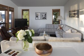 Smart TV, DVD player, books, music library