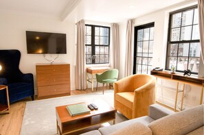 Penthouse, 2 Bedroom, 1 Bathroom, Terrace Suite | Living area | 50-inch LCD TV with cable channels, TV