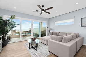 TV - Sleek Oceanfront Home with Private Pool, Hot Tub & Boardwalk Beach Access! (South Padre Island)
