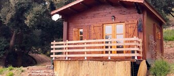 Studio in wooden chalet with mezzanine 1h15 from Ajaccio