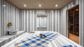 Sauna, hot tub, steam room, body treatments, Thai massages, body wraps