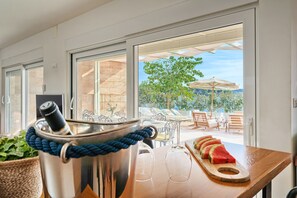 Premium Villa, 4 Bedrooms, Terrace, Sea View | Premium bedding, individually decorated, individually furnished, desk