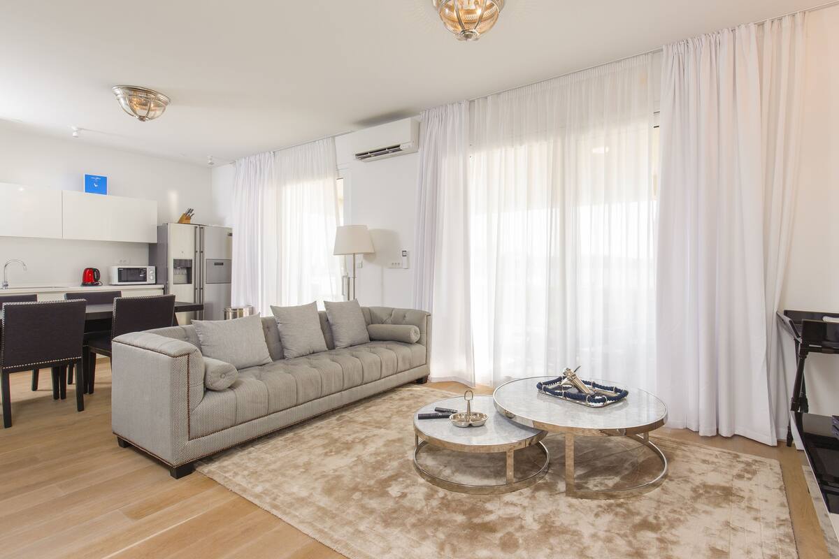 Luxury Villa, 5 Bedrooms, Terrace, Sea View | Living area | Flat-screen TV