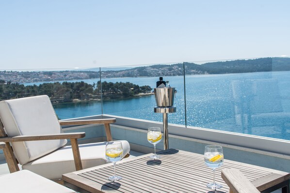 Luxury Apartment, Multiple Beds, Sea View | View from room - Seafront Luxury Apartments Fun (Trogir)