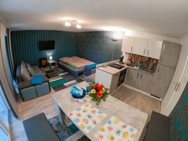 Standard Apartment (#3 - incl. cleaning fee) | Living area | Flat-screen TV