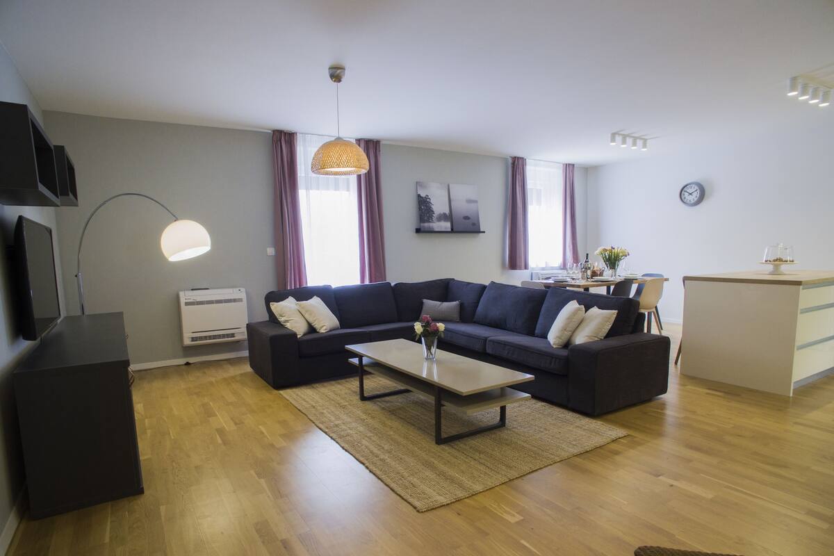 Exclusive Apartment, City View | Living area | Flat-screen TV