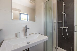 Hair dryer, towels, toilet paper