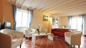 TV, DVD player, mesa de pingue-pongue