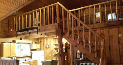 Rustic but modern log cabin in Montello on 10 acres 1/2 hour from WI Dells