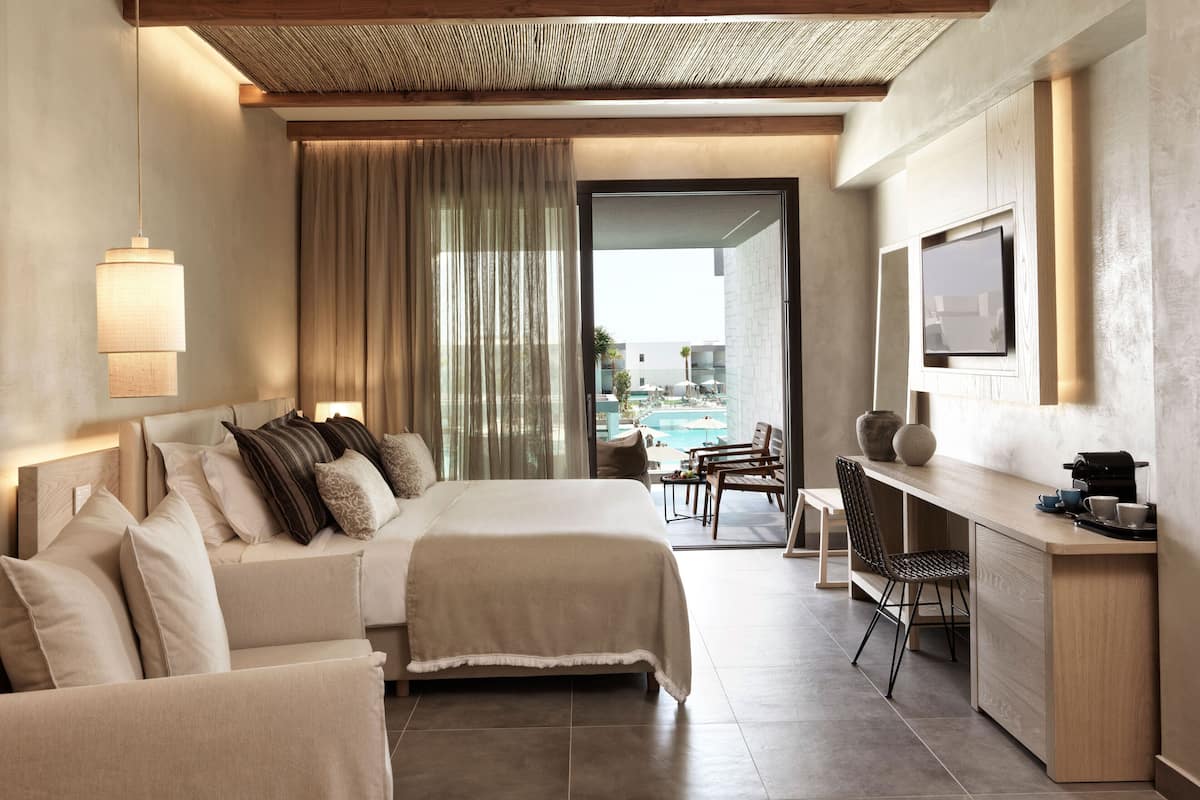 1 slaapkamer, luxe beddengoed, pillowtop-bedden, een minibar