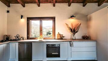 Fridge, oven, stovetop, dishwasher