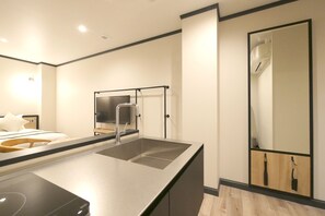 Superior Double Room, Kitchen | Private kitchen | Fridge - Hotel Bampky (Tokyo)