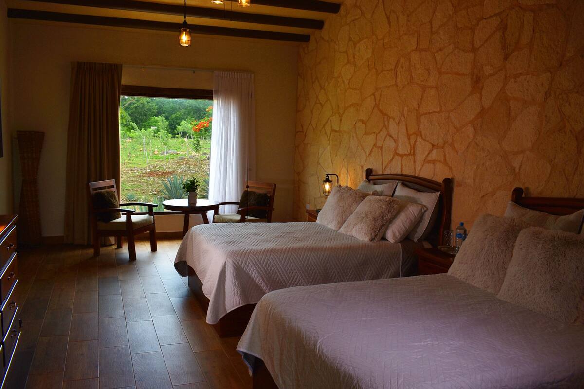 Cabana, 2 camas de casal | 1 quarto, frigobar, individualmente decorados