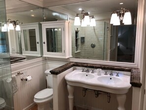 Bathtub, towels, soap, shampoo - Modern Riviera Home, steps away from The Mission and The Rose Garden (Santa Barbara)