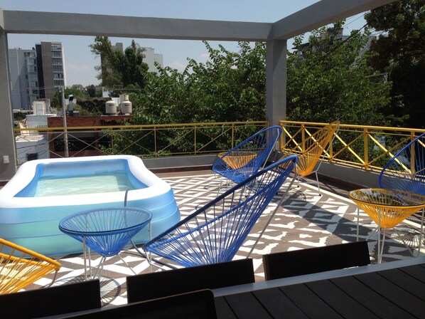 Terrace/patio - Hostal Nacional By Rotamundos - Hostel (Guadalajara)