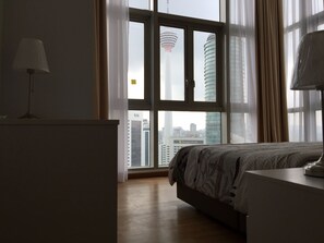 Blackout curtains, iron/ironing board, free WiFi, bed sheets