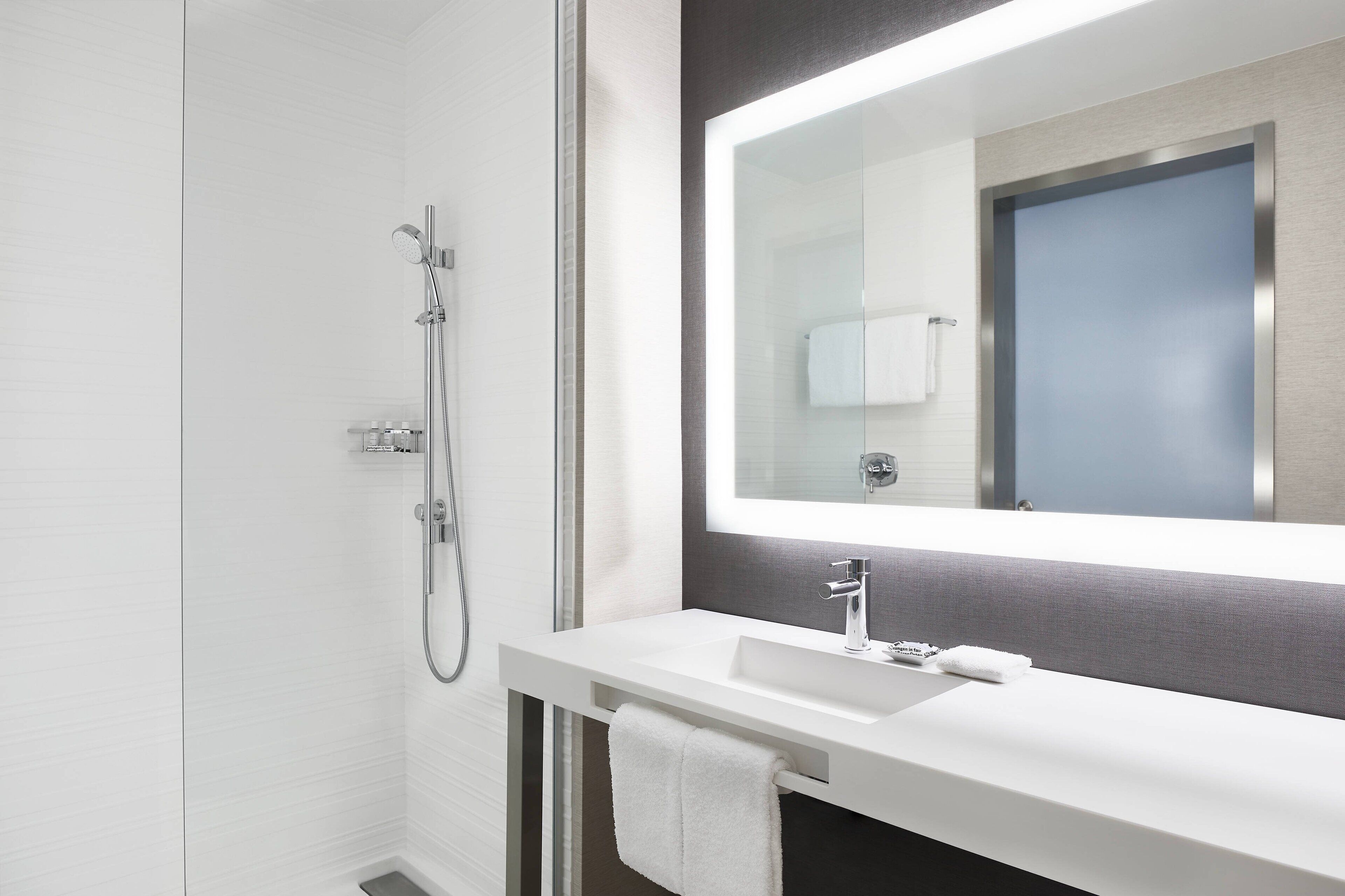 rainfall showerhead, free toiletries, hair dryer, bathrobes