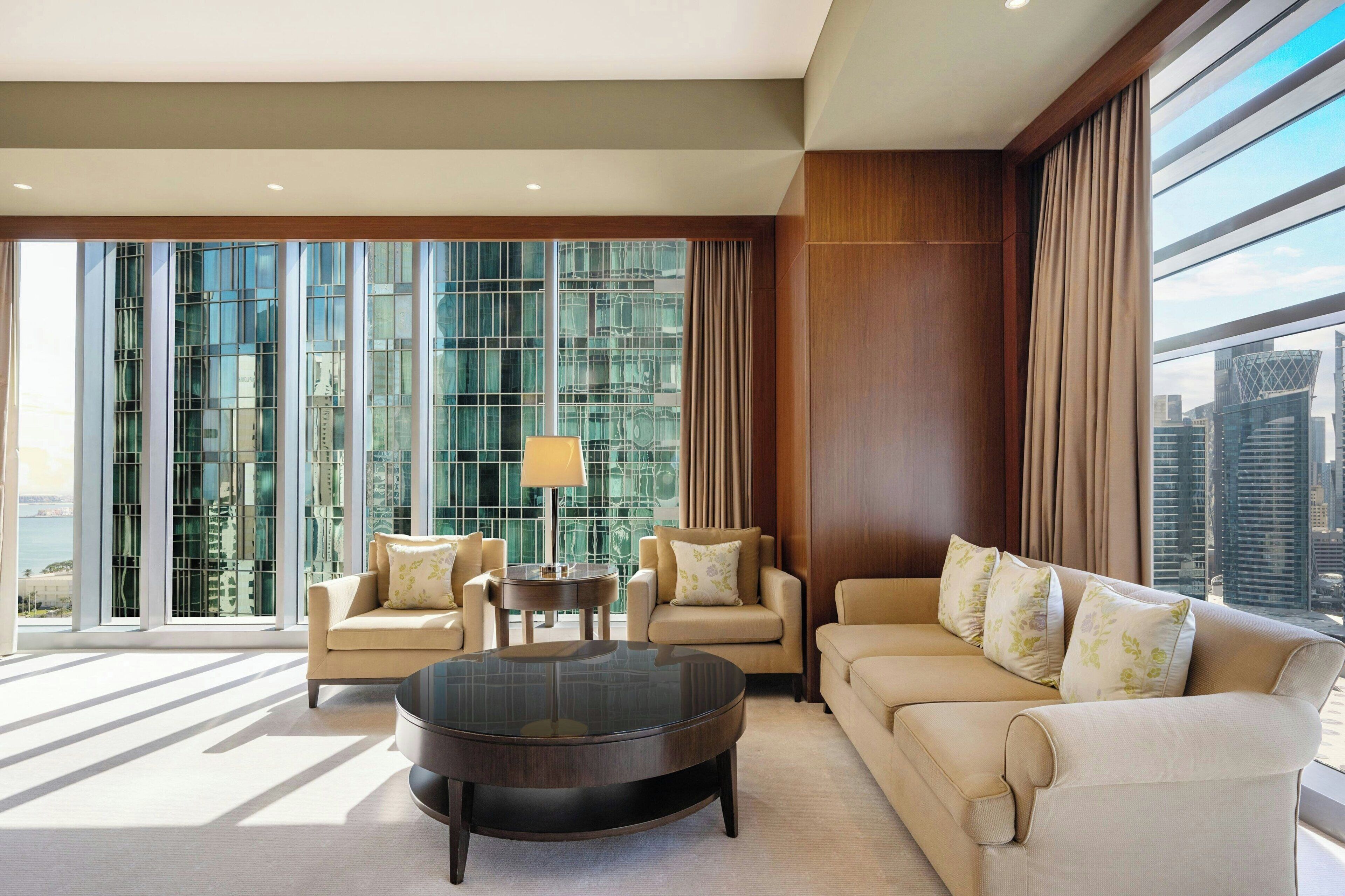 suite, 1 king bed, corner | 1 bedroom, premium bedding, memory-foam beds, minibar