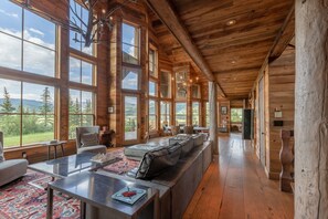 Smart TV, fireplace, video games, DVD player