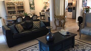 Televisie, een dvd-speler, boeken en een muziekbibliotheek