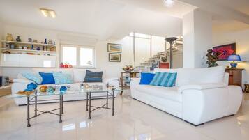 Villa, Private Pool | Living room | Flat-screen TV