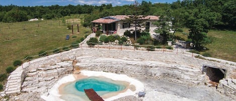 Outdoor pool, pool loungers