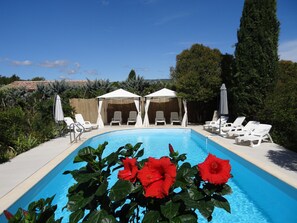 Pool - Charming cottage with pool, fountains, mill, park and plane trees (Apt)