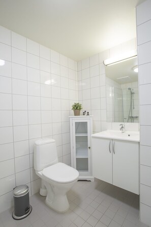 Comfort-Studio | Badezimmer | Dusche, Haartrockner, Handtücher