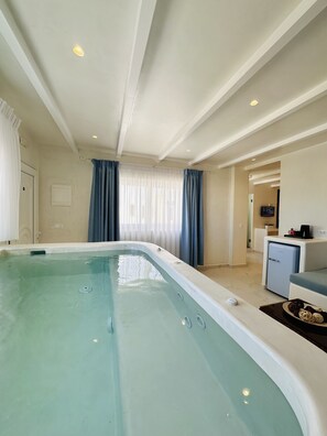 Design House, Patio, Pool View | Living area - Arlene Suites (Santorini)