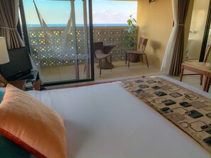 1 bedroom, premium bedding, blackout curtains, free wired Internet