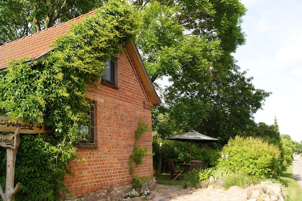 Ansicht Stellplatz, Eingangsbereich und angrenzende Sitzecke