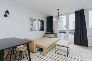 Comfort Apartment, City View | Living area | Flat-screen TV - ShortStayPoland Pereca - B68 (Warsaw)