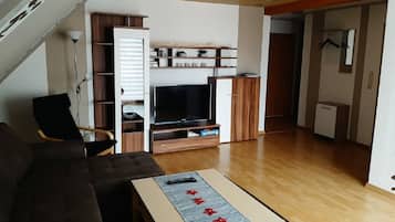 TV, ping pong, books, stereo