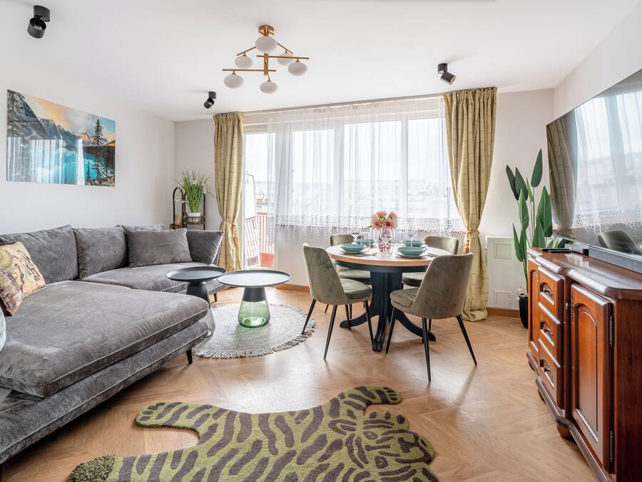 Apartment (9 – Skwer Kościuszki 17/19C) | Living area | Flat-screen TV