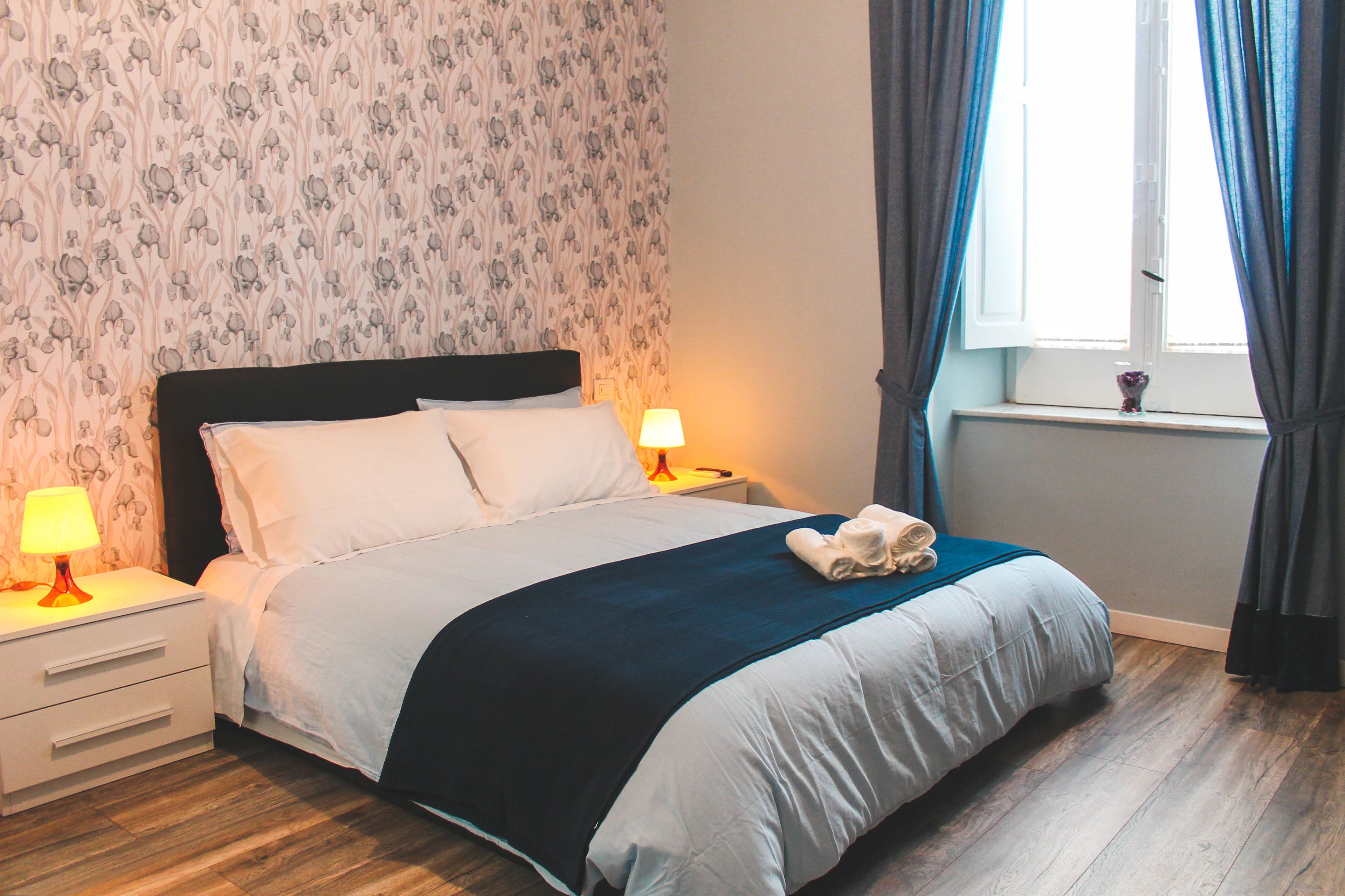 Quadruple Room (San Gennaro) | Premium bedding, down comforters, desk, laptop workspace