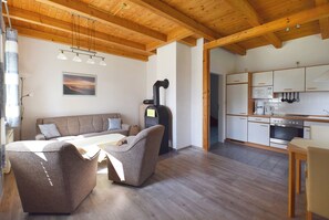 Télévision, cheminée, lecteur de DVD, chaßne hi-fi