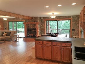 Living area - Your private log home overlooking the Delaware River  (Hankins)