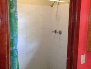 Basic Room, 2 Queen Beds, Sea View | Bathroom | Shower, rainfall showerhead, towels, soap