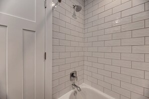 Hair dryer, towels, toilet paper