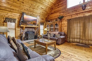 TV, fireplace, video games, DVD player