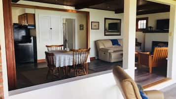 Televisión y chimenea