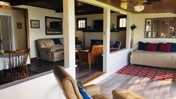 Televisión y chimenea